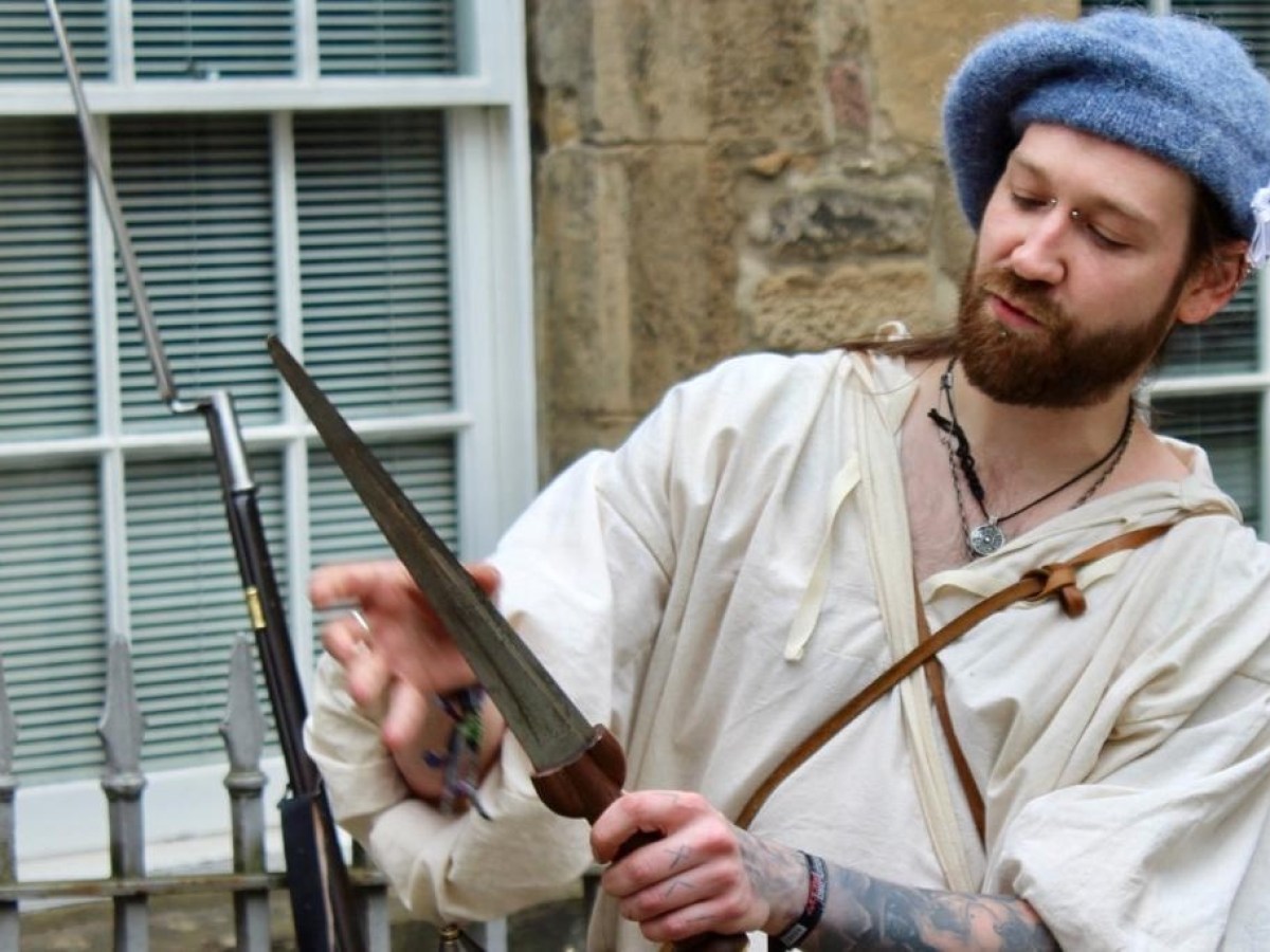 a man holding a knife